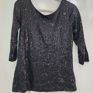 Gibson Black Sequin Blouse
